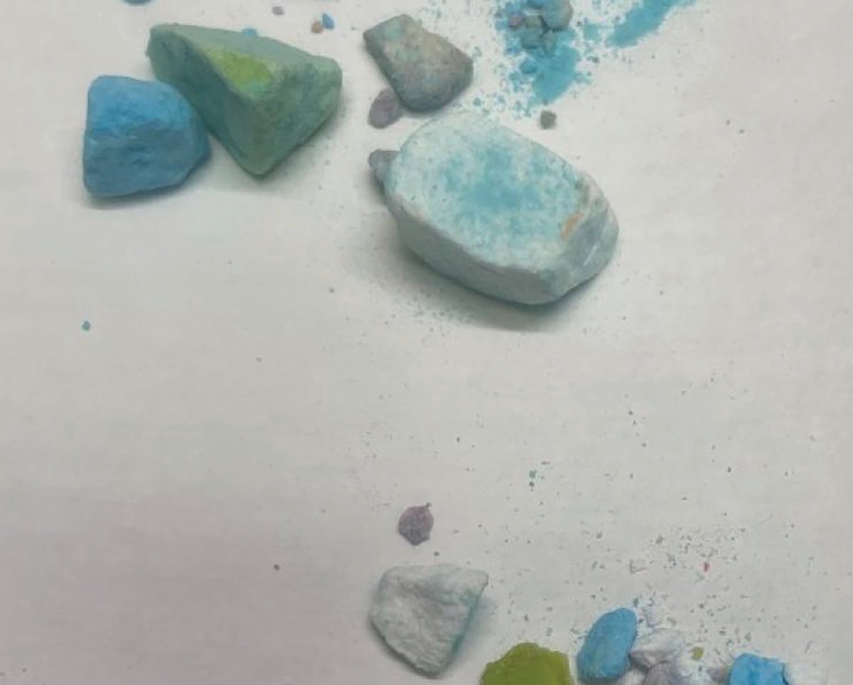 Rainbow Fentanyl in different shapes and blocks that resembles sidewalk chalk.